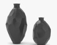 Black Vases Set 3d model