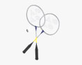 Raquette de badminton et volant Modèle 3d