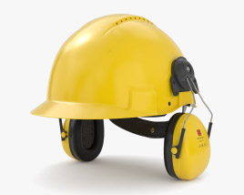 Construction Headphones With Safety Helmet 3D model