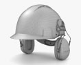 Construction Headphones With Safety Helmet 3d model