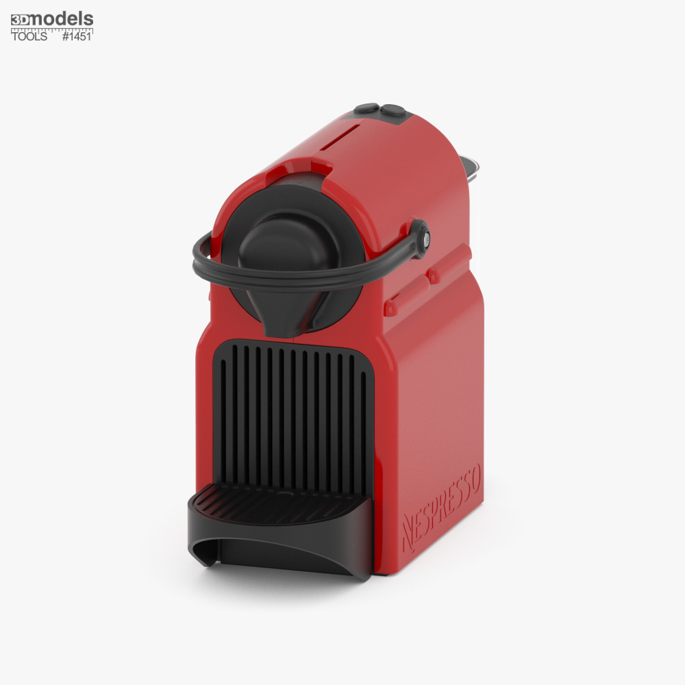 Nespresso Inissia 커피 머신 Red 3D 모델 
