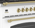 Hallman Gas Range 36 inch Single Oven Chrome Trim in White 3Dモデル