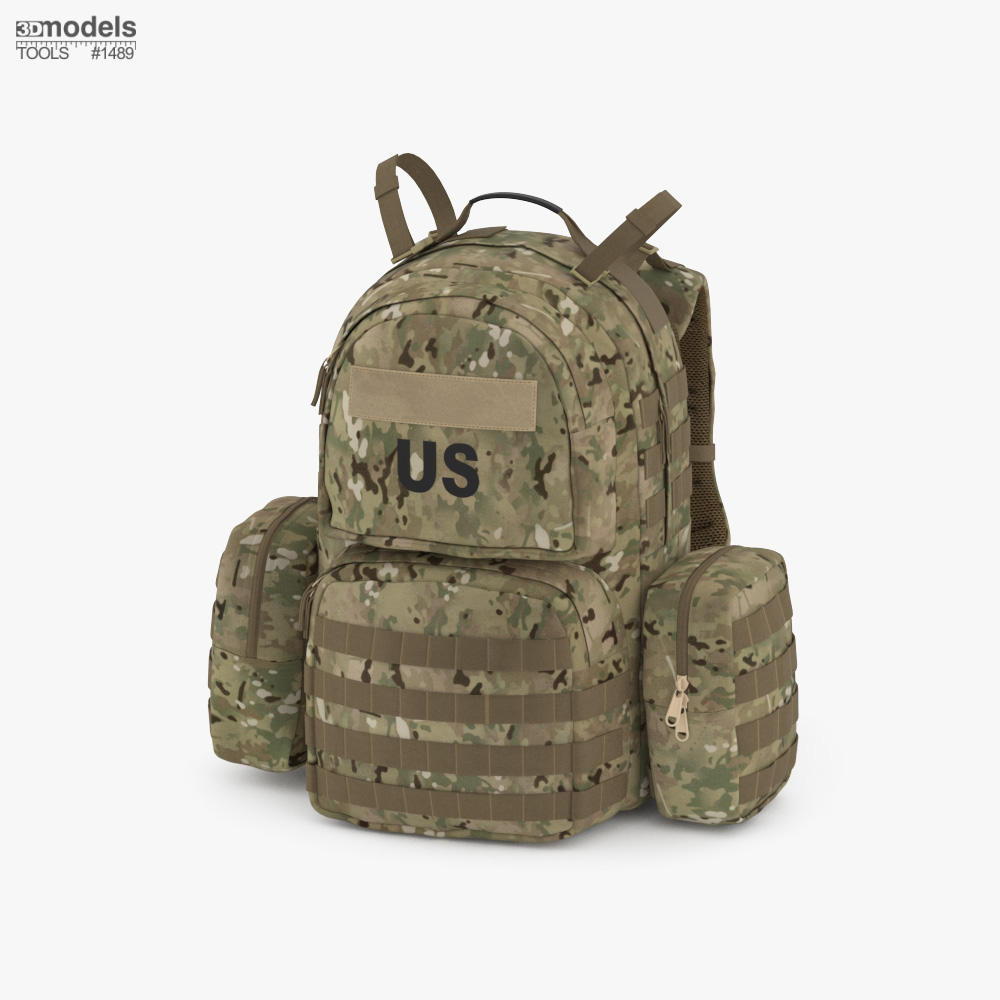 Military Army Backpack Modello 3D