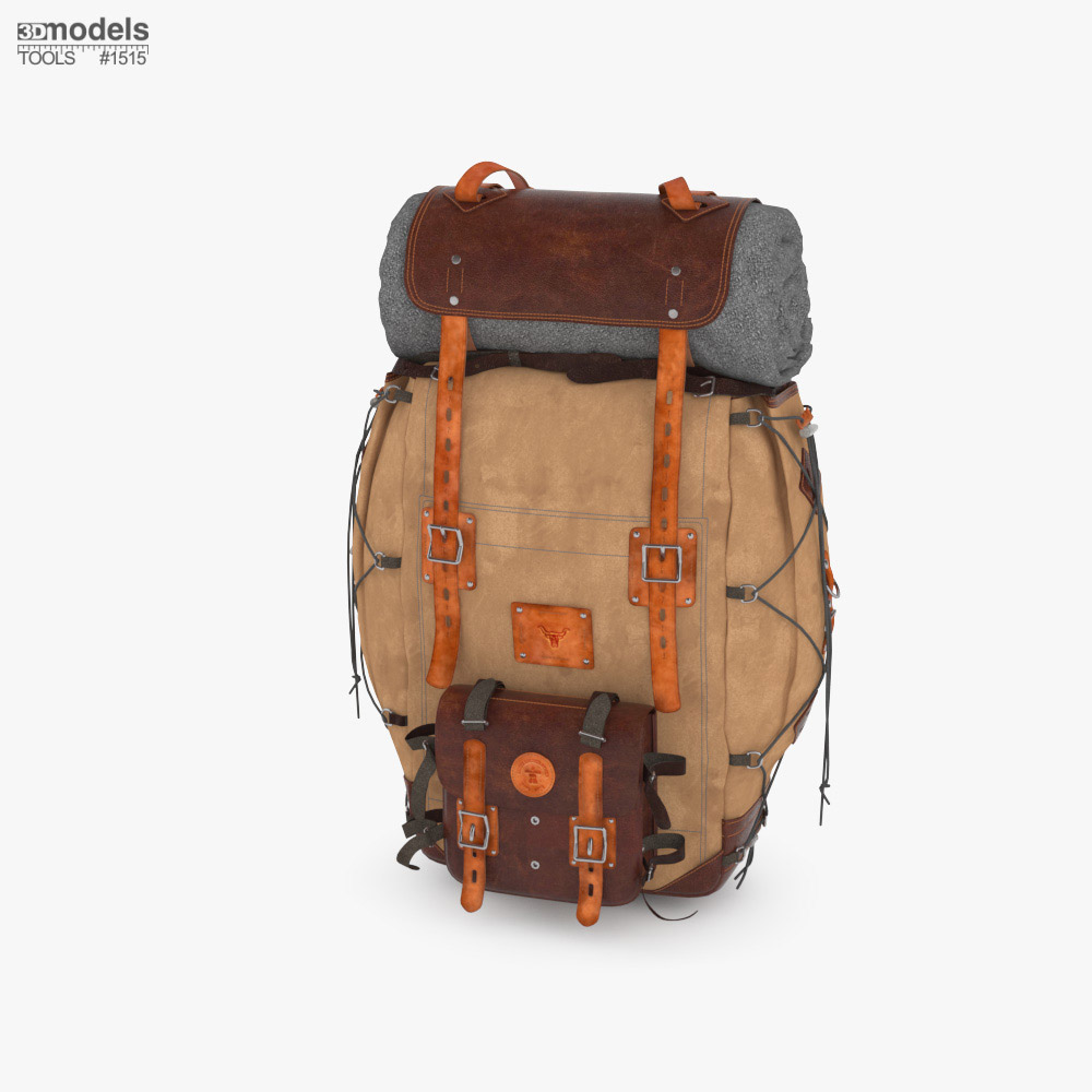 Vintage Travel Backpack 3D model