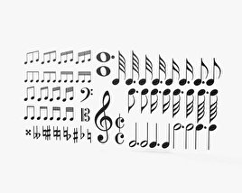Musical notes 3D model