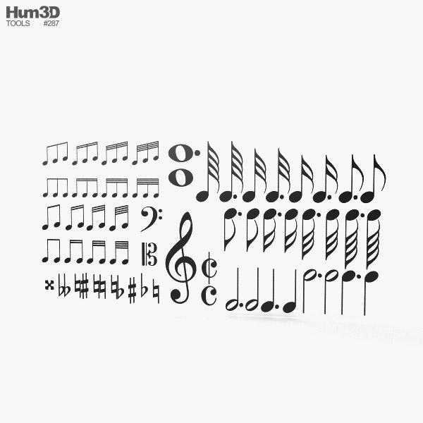 Musical notes 3D model