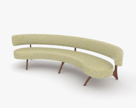 弧形长椅 3D模型