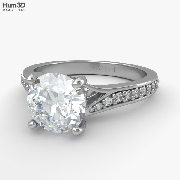 약혼 다이아몬드 반지 3D 모델 