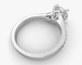 Обручальное кольцо с бриллиантом 3D модель