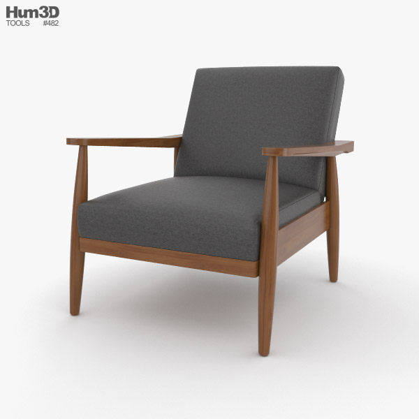 Better Homes and Gardens Flynn Mid-Century Wood Armchair 3D model
