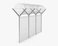 Barbed Wire Fence 3d model