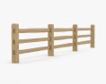 Дерев'яний паркан у стилі ранчо 3D модель