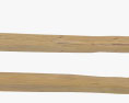 Cerca de madeira com trilhos divididos Modelo 3d