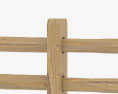 木製の分割レール柵 3Dモデル