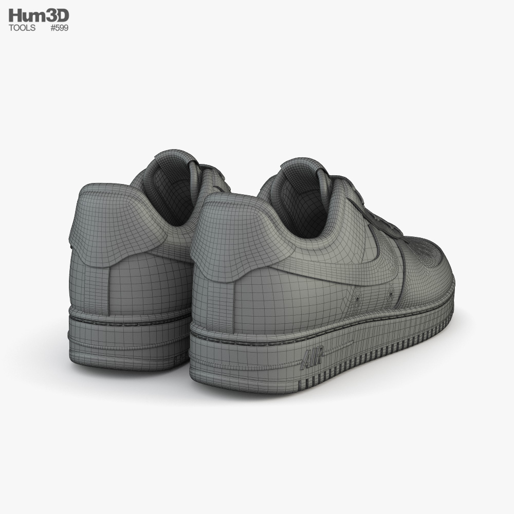 Off-White x Nike Air Force 1 one Low Black White 2 Black 3D model