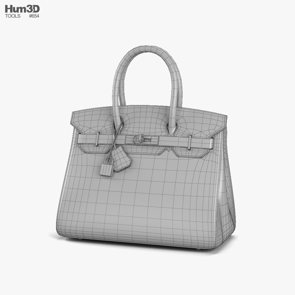 hermes birkin bag red crocodile leather 3D Model in Clothing 3DExport
