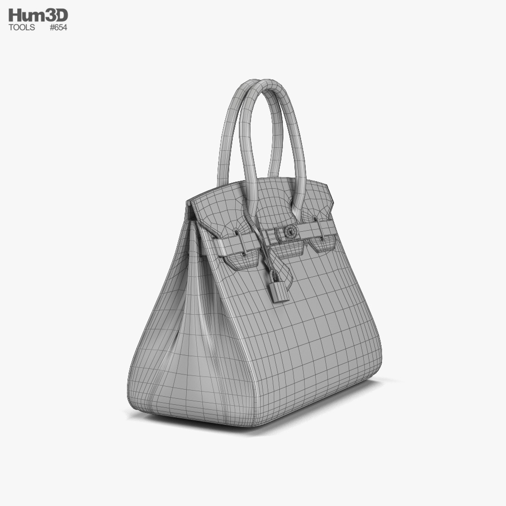 Hermes Matte Black Porosus Crocodile Birkin 35 Bag 3D Model in Other  3DExport