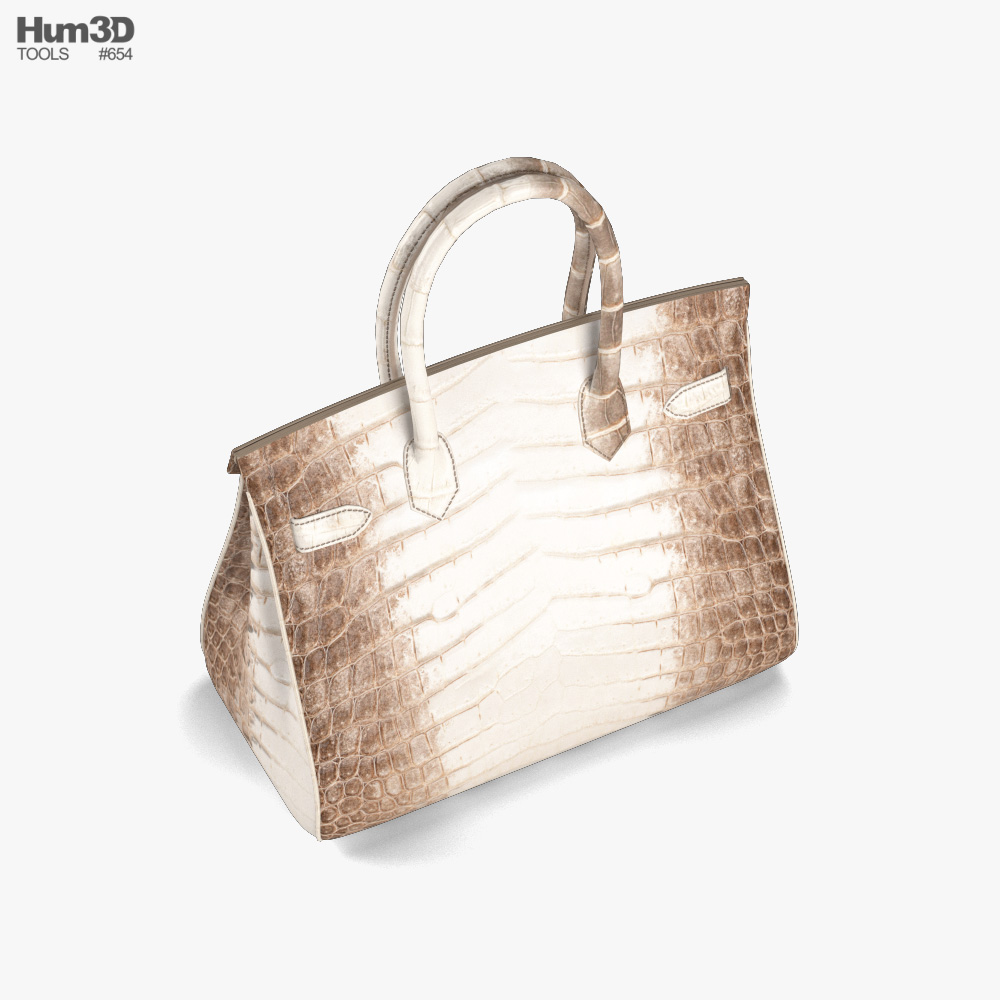 3D model Hermes Birkin Faubourg Bag Cream VR / AR / low-poly