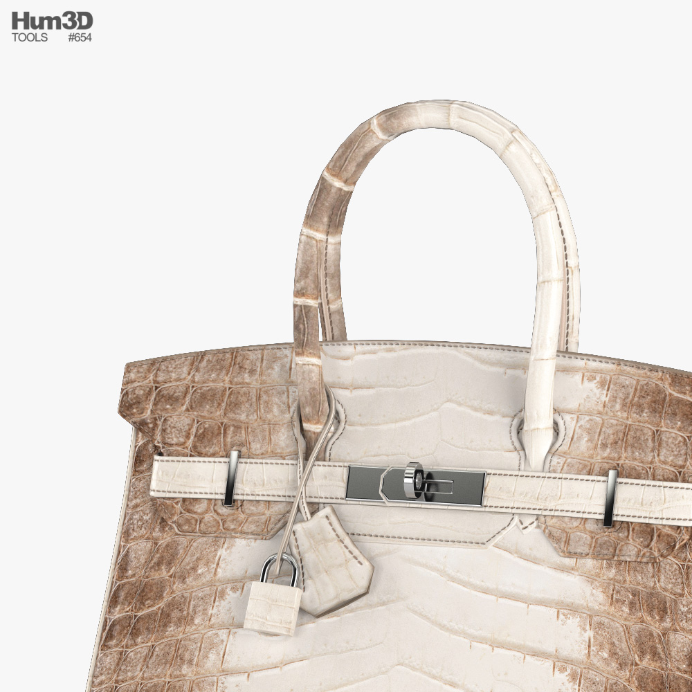 3D model Hermes Birkin Faubourg Bag Cream VR / AR / low-poly