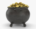 Pot avec des pièces d'or Modèle 3d