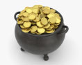 Горшок с золотыми монетами 3D модель