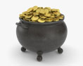Горшок с золотыми монетами 3D модель