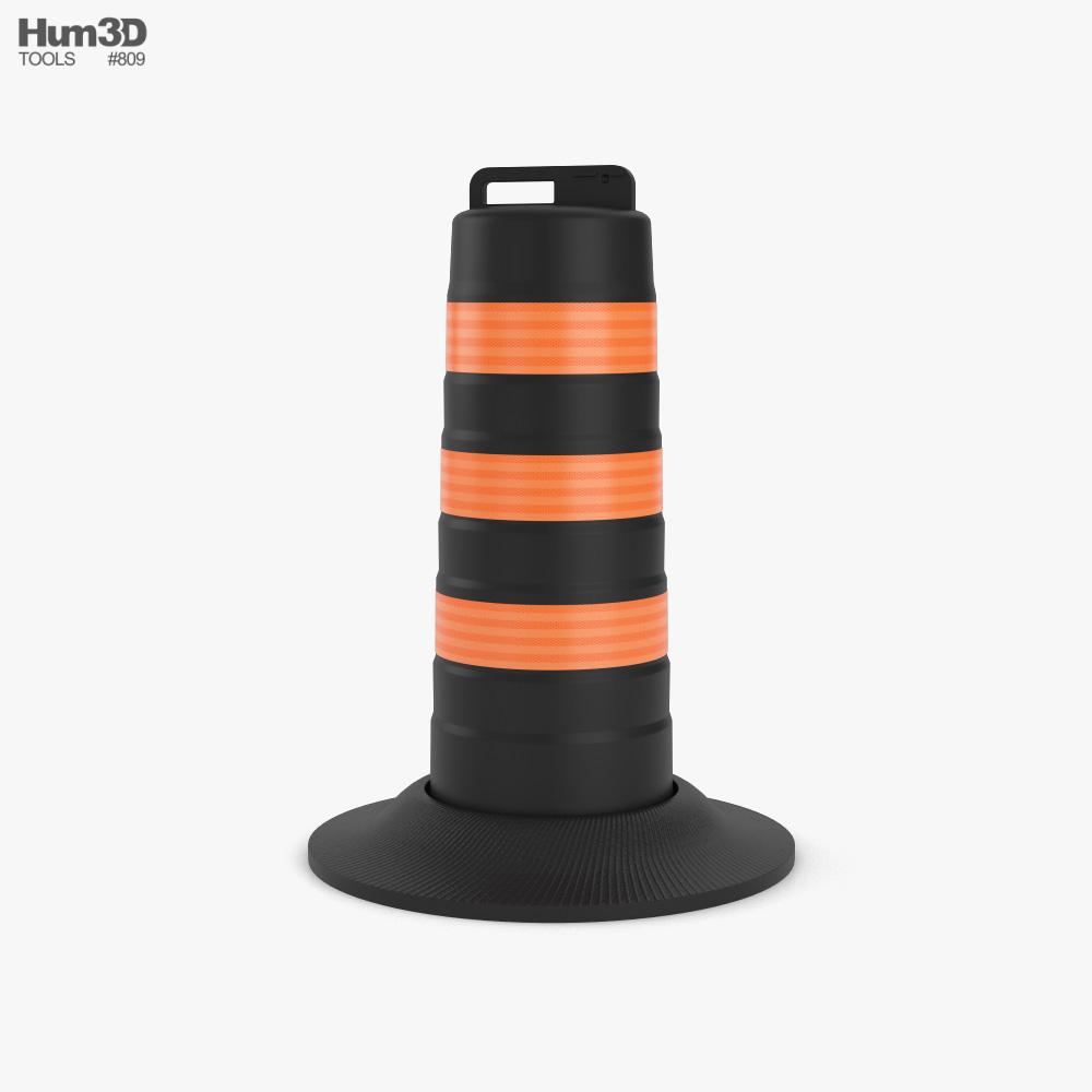 Traffic Road Barrel North American Style 3D модель