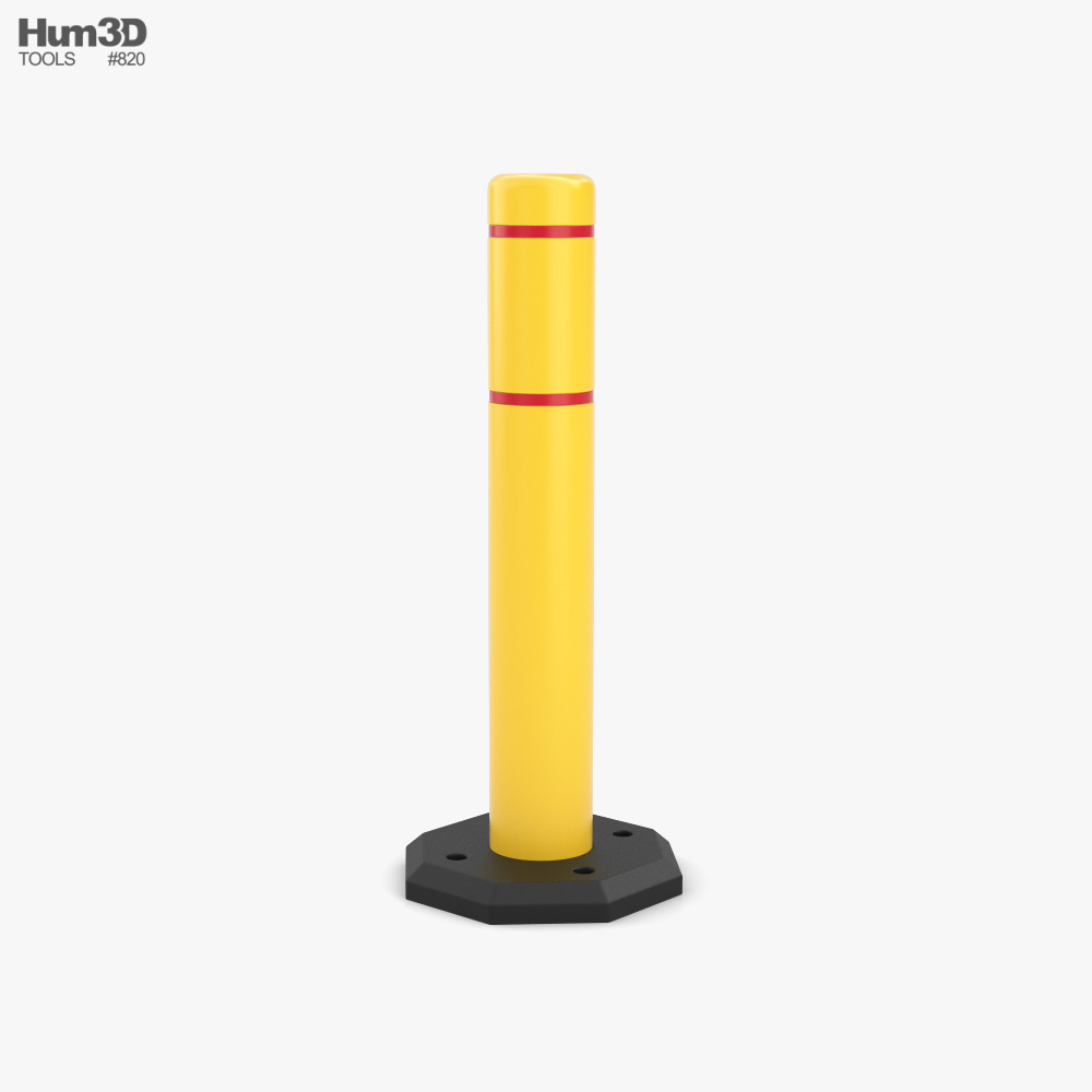 Removable Bollard with Rubber Base 3D 모델 