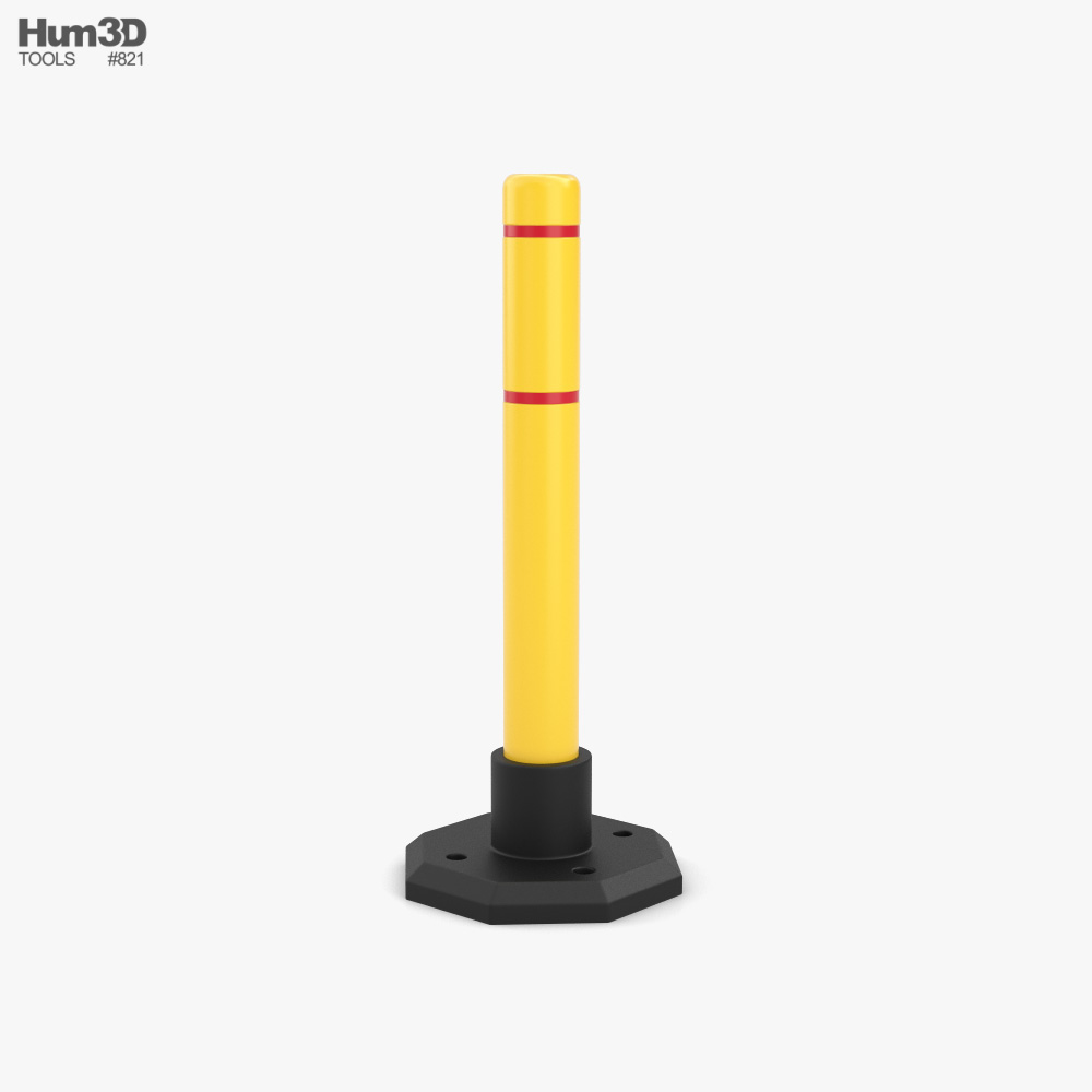 Removable Bollard with Rubber Base 03 Modelo 3D
