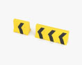 Barrière en béton Flèches jaune-noir Modèle 3d