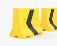 Бетонный барьер с желто-черными стрелками 3D модель