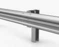 W-Beam Guardrail Barrier 3D 모델 