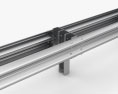 W-Beam Guardrail Barrier Double Sides 3d model