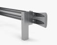W-Beam Guardrail Barrier Ending 3D模型