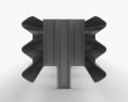 Thrie-Beam Guardrail Barrier Double Sides 3D模型