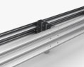 Thrie-Beam Guardrail Barrier Double Sides 3D 모델 