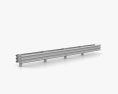 Thrie-Beam Guardrail Barrier Double Sides 3D 모델 