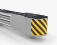 Thrie-Beam Guardrail Barrier Double Sides Ending 3D 모델 