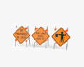 Roadwork Signs Set 3d model