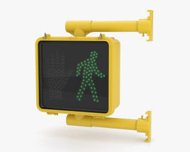 Пішохідний світлофор одинарний 3D модель