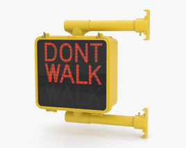 Walk/Don’t Walk Pedestrian Signal Single Modèle 3D