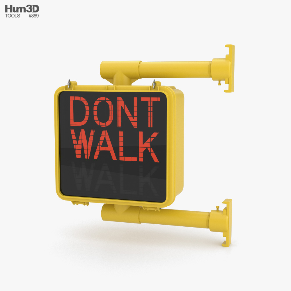 Walk/Don’t Walk Pedestrian Signal Single 3D model