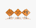 Roadwork Signs on Dynalite Stand Modello 3D