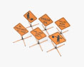 Roadwork Signs on Dynalite Stand 3D 모델 