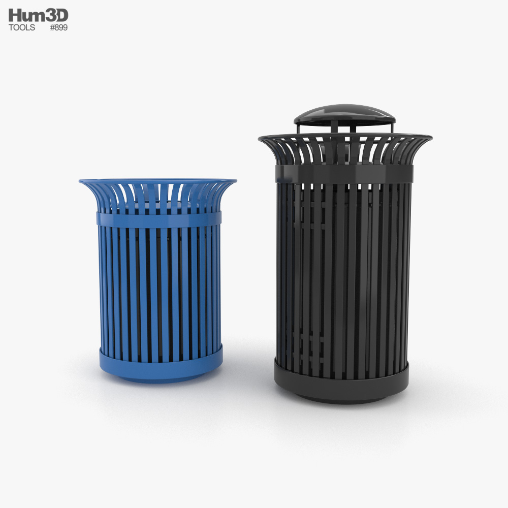 Public Trash Can NYC Style 3D model