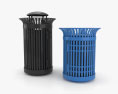 Public Trash Can NYC Style 3d model