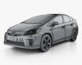 Toyota Prius 2010 3D модель wire render