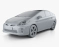 Toyota Prius 2010 3D модель clay render