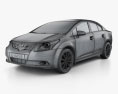 Toyota Avensis 세단 2012 3D 모델  wire render