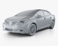 Toyota Avensis 세단 2012 3D 모델  clay render